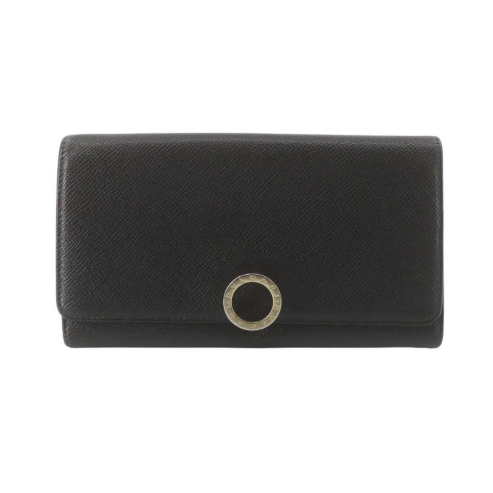 BVLGARI Large Wallet Napa Leather Black